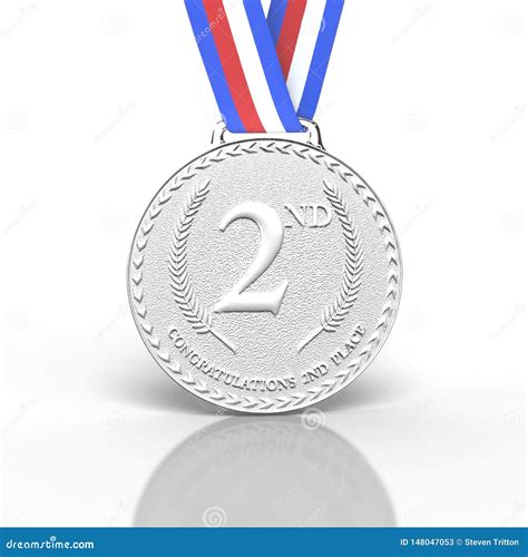 rendered  place silver medal award stock illustration