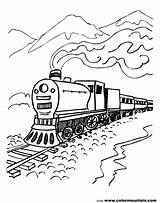 Train Coloring Pages Steam Polar Express Drawing Locomotive Engine Printable Kids Mountain Boys Line Track Scenery Csx Color Colouring Sheets sketch template
