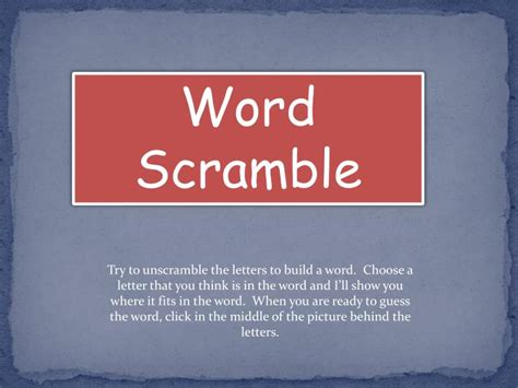 ppt word scramble powerpoint presentation free download id 6101177