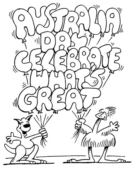 australia day celebrate whats great coloring  kids coloring pages