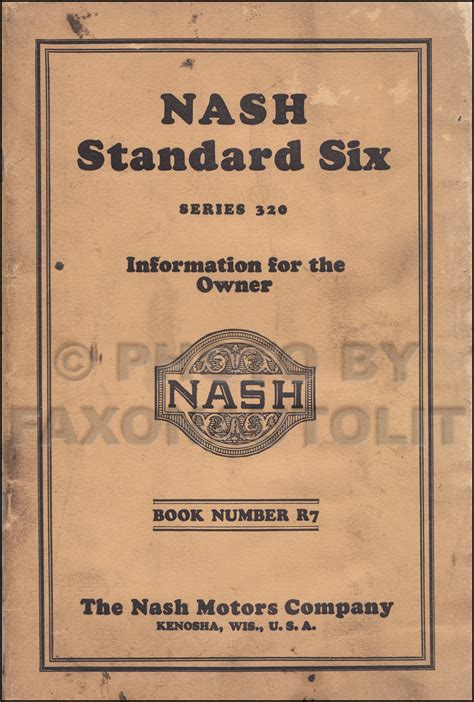 nash standard  owners manual original
