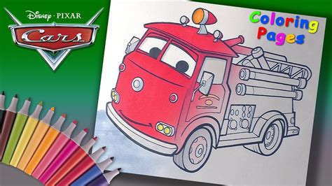 cars coloring book  children fire truck red coloring page forkids