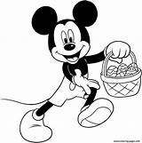 Mickey Easter Coloring Disney Pages Eggs Mouse Basket Printable Print sketch template