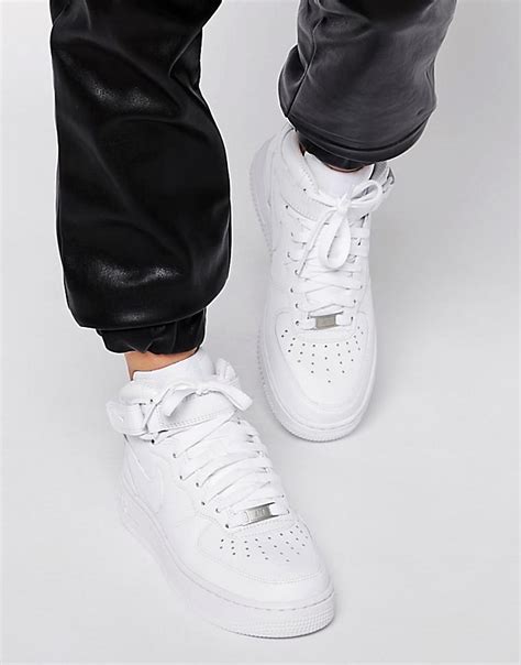 nike nike air force   mid white trainers  asos
