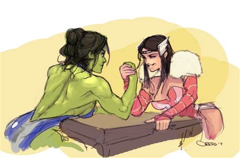 Armwrestling She Hulk Lady Sif Porn And Pinups Luscious