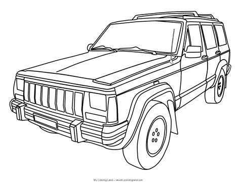 jeep cherokee jeep drawing cars coloring pages