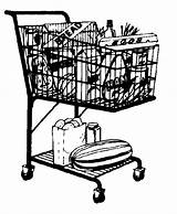 Clipart Shopping Cart Food Grocery Clip List Basket Stores Cliparts Library sketch template