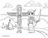 Indianer Ausmalen Dorf Hellokids Indios Colorear Sioux Totem Basteln Farben sketch template