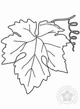 Leaf Coloring Vine sketch template