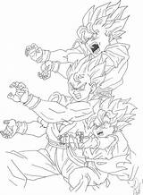 Goku Kamehameha Vegeta Gohan Frieza Unleashing Letscolorit Getcolorings Colorir Dbz sketch template