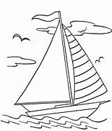 Sail Coloring Boat sketch template