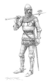 medieval art  graham turner original pencil drawings  knights
