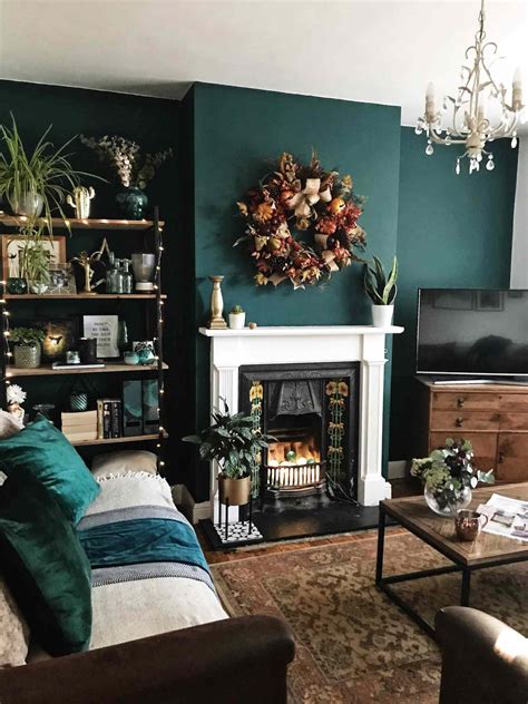 dark green   living room melanie jade design