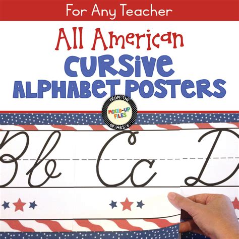 patriotic cursive alphabet posters mixed  files