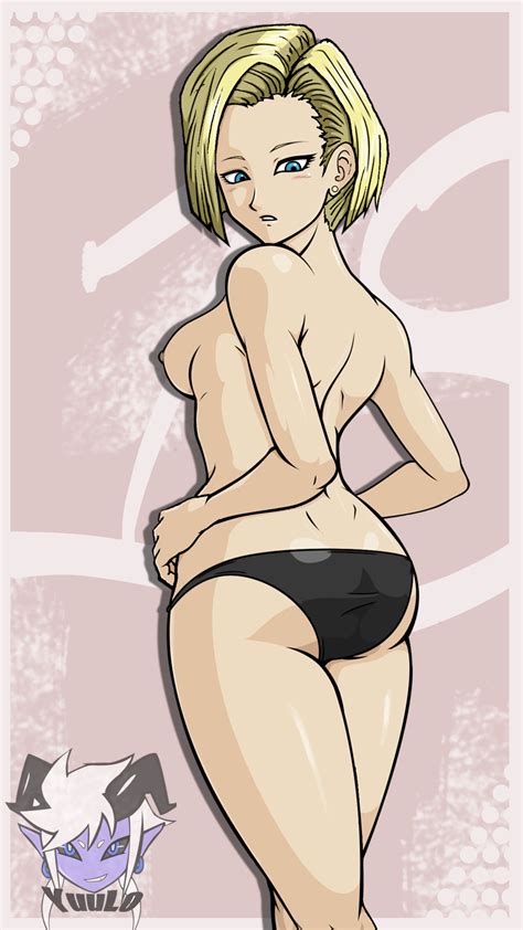 android 18 sexy booty pose with bikini bottom by yuumeilove hentai foundry