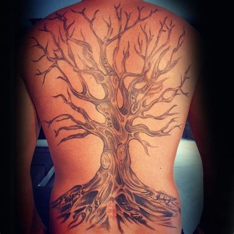 40 Tree Back Tattoo Designs For Men Wooden Ink Ideas Tree Tattoo