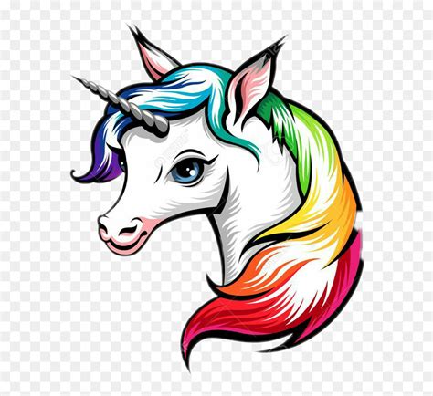 transparent unicorn clipart png draw rainbow unicorn head png