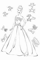 Coloring Pages Model Fashion Dress Getcolorings sketch template
