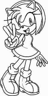 Coloring Sonic Amy Pages Rose Friends Print Lovely sketch template