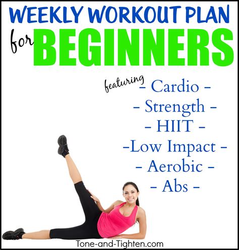 weekly workout plan  days  beginner workouts  tone  tighten