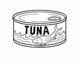 Tuna Food Outline sketch template