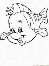 Flounder Coloring Mermaid Little Printable Pages Colouring Color Disney Ariel La Gif Fishing Nemo Finding sketch template