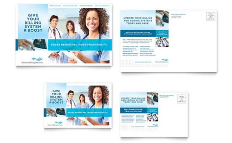 medical billing and coding postcard template word and publisher