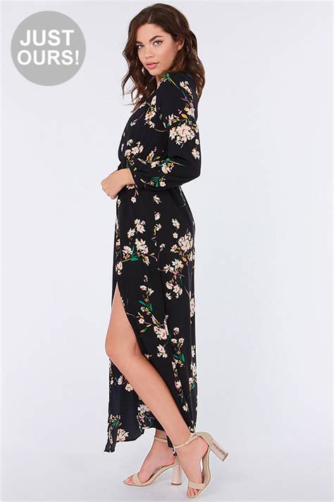 Cute Maxi Dress Floral Print Dress Wrap Dress 61 00 Lulus
