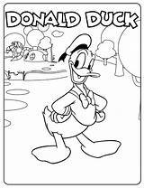 Donald Coloring Pages Children Simple Mickey Kids Disney Print sketch template