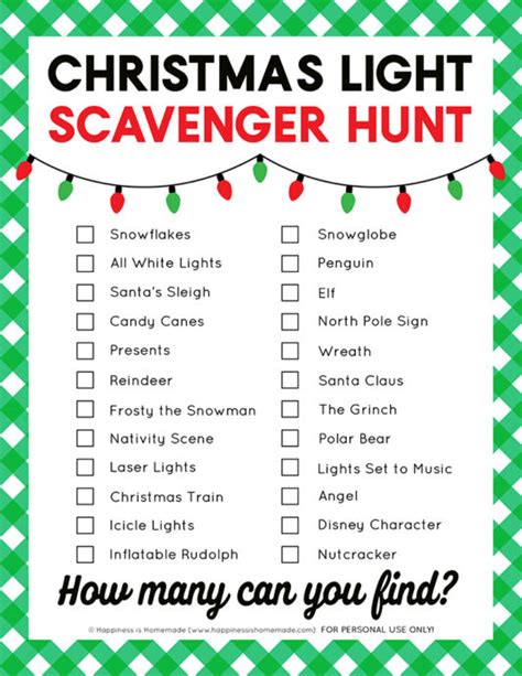 christmas lights scavenger hunt