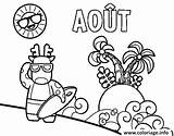 Aout Mois Colorare Coloring Ete Vacance Disegni Août Mesi Acolore Maternelle Catequesis sketch template