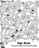 Maze Coloring Pages Sign Crayola Mazes Road Kids Print Activities Worksheet Preschool Safety Worksheets Monster Signs Book Hidden Bible sketch template