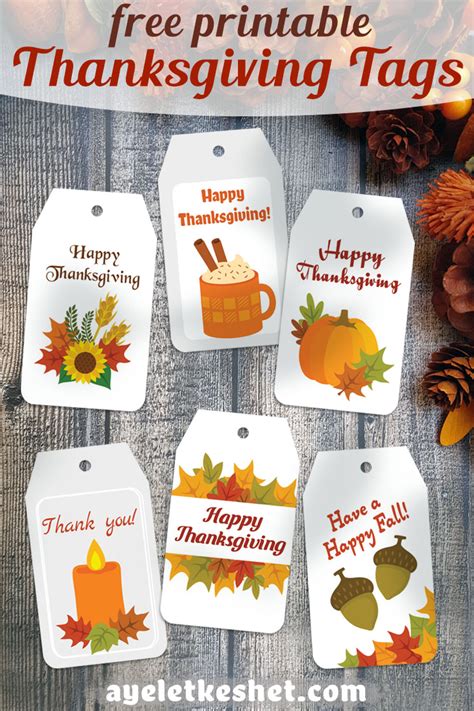 printable thanksgiving tags cute  easy ayelet keshet