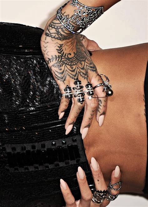 rihanna hand tattoo tattoos pinterest