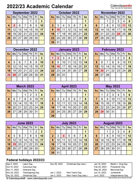 academic calendars    printable word templates