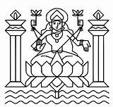 Diwali Lakshmi Goddess Coloriages Déesse 2132 sketch template