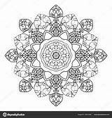 Amulet Mandala Ethnic Coloring Stock Illustration Geometric Doily Ornamental Element Decorative Round Pattern Vector Depositphotos sketch template