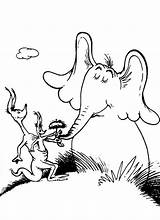 Coloring Dr Seuss Pages Printable Horton Hears Who Sheets Popular Colouring Coloringhome Kids Elephant sketch template