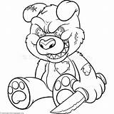 Bear Teddy Evil Coloring Drawing Pages Cartoon Funny Drawings Scary Gangster Tattoo Resident Gangsta Clown Cool Kolorowanki Cry Smile Later sketch template