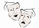 Drama Masks Draw Clipartmag sketch template