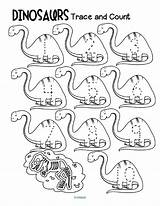 Preschool Dinosaurs Trace Counting Tracing Printables Dino sketch template