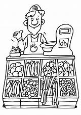 Greengrocer Coloring Pages Printable sketch template