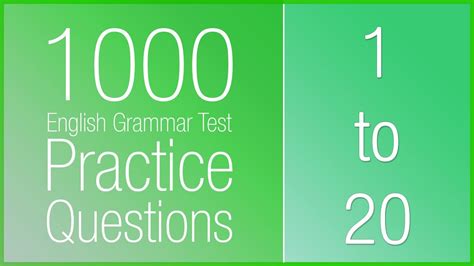 [1 20] 1000 english grammar test practice questions youtube