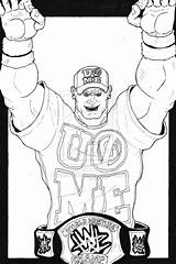John Wwe Cena Sketch Coloring Draw Paintingvalley sketch template
