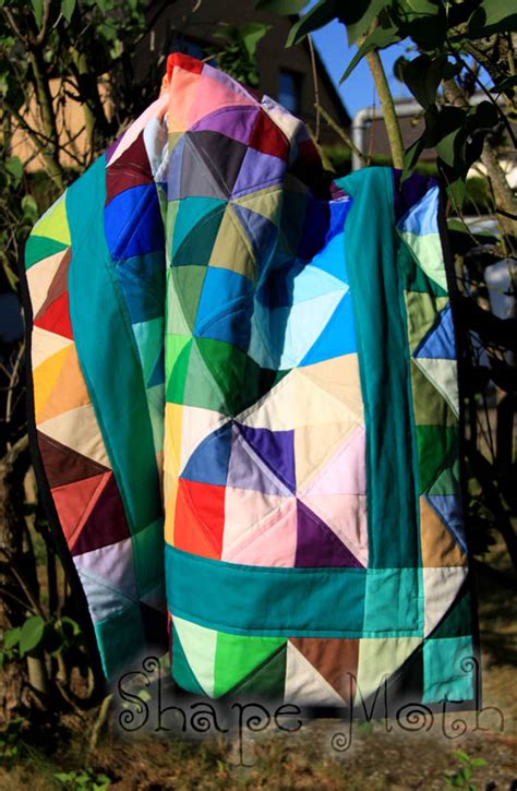 shape moth shattered rainbow quilt finished