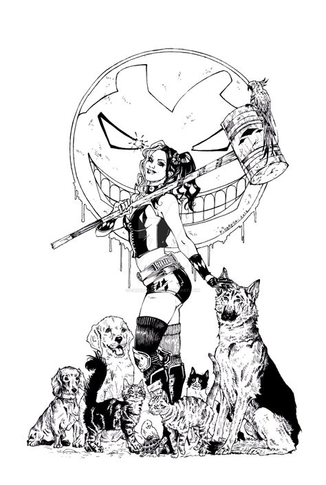 Harley Quinn New 52 Ink By Carella Art On Deviantart