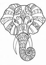 Coloring Pages Elephant Grown Ups Mandala Adult Google Book Printable Animal Sheets Geometric Mosaic éléphant Animales Pesquisa Adults Print Do sketch template