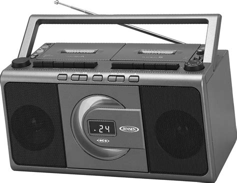 jensen portable stereo cd player dual cassette deck recorder  amfm