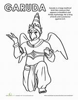Garuda Coloring Pages Mythical Kids Asian American Heritage Worksheets Creatures Indonesian Pacific Worksheet Bird Cultures Grade Month Education Mythological Second sketch template