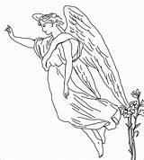 Angel Coloring Pages Guardian Angels Printable Male Drawing Drawings Color Sheets Colouring Kids Tattoo Female Adults Engravings Angeles Collection Little sketch template